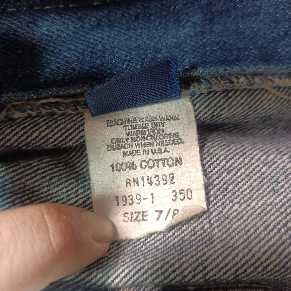 Stuffed Shirt Vtg 80s Denim Skirt Womens 7/8 Acid Wash Buttons Elastic Waist - Picture 5 of 7